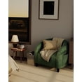 thumbnail image 2 of Accent Chair Velvet Club Chair Comfy Armrest Upholstered Barrel Chair with Soft Padded Seat for Living Room Bedroom Study Waiting Room(Retro Green), 2 of 5