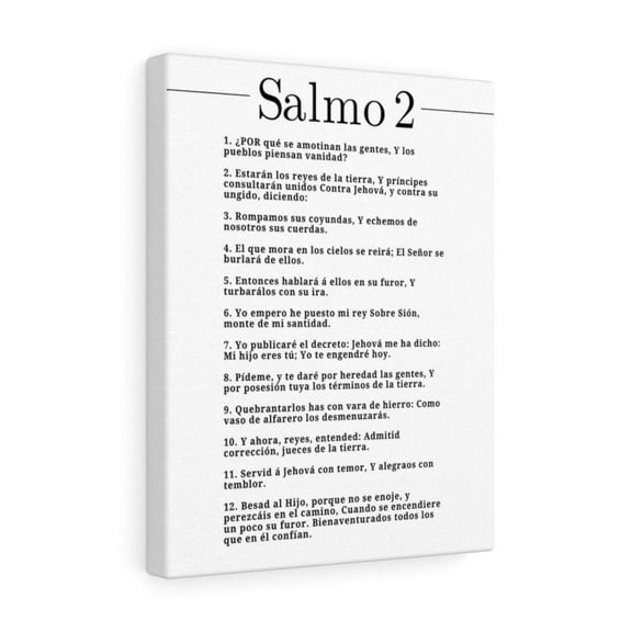 Salmo 2 Impresion De Arte Crist en Blanco Psalm 2 Spanish Ready to Hang Bible Canvas Unframed