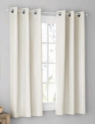 Mainstays Blackout Curtains, Set of 2, 37" x 63", White