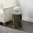 thumbnail image 6 of JONATHAN Y Yves 18" Modern Minimalist Rope Twist Ceramic Indoor/Outdoor Garden Stool, Forest Green, 6 of 6