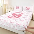 thumbnail image 3 of Homewish Letter Monogrammed S 4pcs Bed Sheets for Teens Boys Girls,Kawaii Pink Bow King Sheets,Dreamy Princess Super Cozy Sheet Set,Lightweight Room Decor, 3 of 7