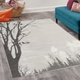 thumbnail image 2 of Forest Decorative Rug, Nature Theme the Panorama of a Forest Pattern Birds on Tree Branches Print, Quality Carpet for Bedroom Dorm and Living Room, 6 Sizes, Dust Dimgray, by Ambesonne, 2 of 4
