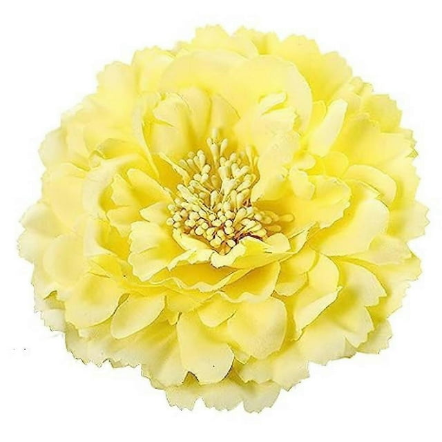 2 Pcs Hair Flower Clips Brooch Boutique Hair Accessories Bohemia Hairpins For Women Girls (Yellow) One Size