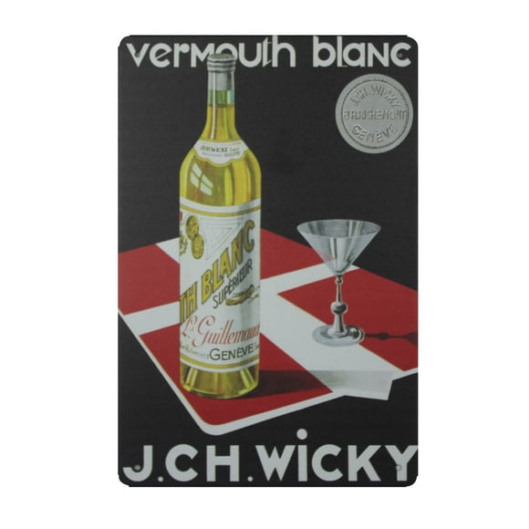 Vermouth Blanc Liquor Martini metal Étain Signe reproduction de style vintage 12 x 8 Pouces