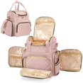 thumbnail image 1 of 2 Layers Large Travel Makeup Bag with 2 Removable Pouches, Large Cosmetic Bag with Detachable Partition, Portable Cosmetic Bag with Multiple Storage Sections (Patent Pending), Pink, 1 of 5
