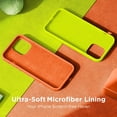 thumbnail image 5 of Designed for iPhone 15 Plus Case, Silicone Ultra Slim Shockproof Protective Phone Case with [Soft Anti-Scratch Microfiber Lining], 6.7 inch, Neon Orange, 5 of 11