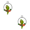 thumbnail image 4 of Guardoinrt Vibrant Resin Artificial Parrot Statue Perch Hanging on Metal Ring Garden Decor Type C 2Set, 4 of 6