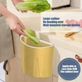 thumbnail image 6 of AuroraX 2.6L Kitchen Trash Can Yellow Mounted Waterproof Hanging Arched Shape Garbage Container Basket Plastic Modern Trash Bin for Compact Spaces, 6 of 6