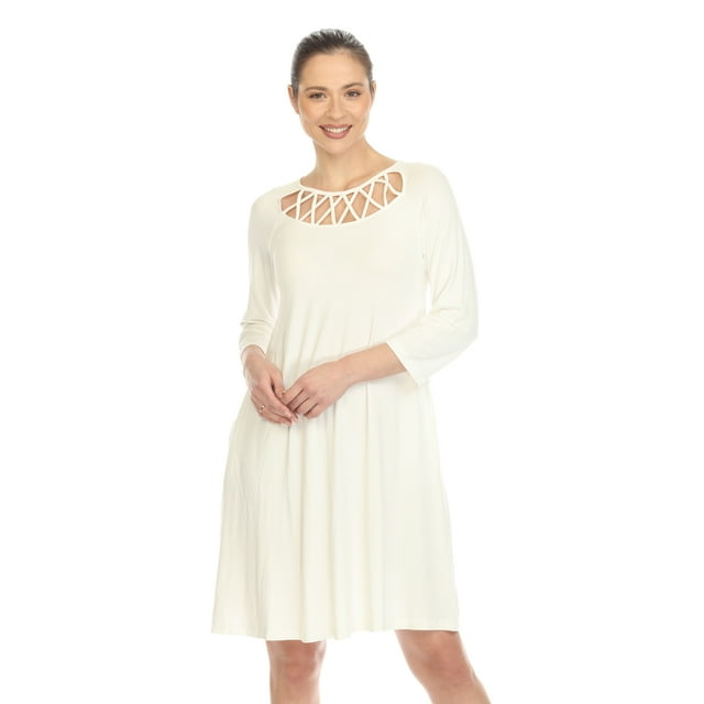 White Mark Robe Évasée à Encolure Croisée pour Femmes