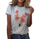 thumbnail image 1 of Blusa de manga corta con cuello redondo para mujer a la moda, camisetas sueltas con estampado Fridja bn6653, 1 of 5