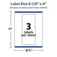 thumbnail image 6 of Avery Glossy White Rectangle Labels, 2.5" x 4", 30 Total, 6 of 9