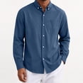 thumbnail image 2 of Admvng Men's Shirt Casual Solid Long Sleeve Business Button Down Shirts, 2 of 6