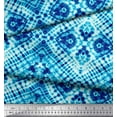 thumbnail image 3 of Soimoi Blue Viscose Chiffon Fabric Animals Tie-Dye Printed Fabric 1 Yard 42 Inch Wide, 3 of 3