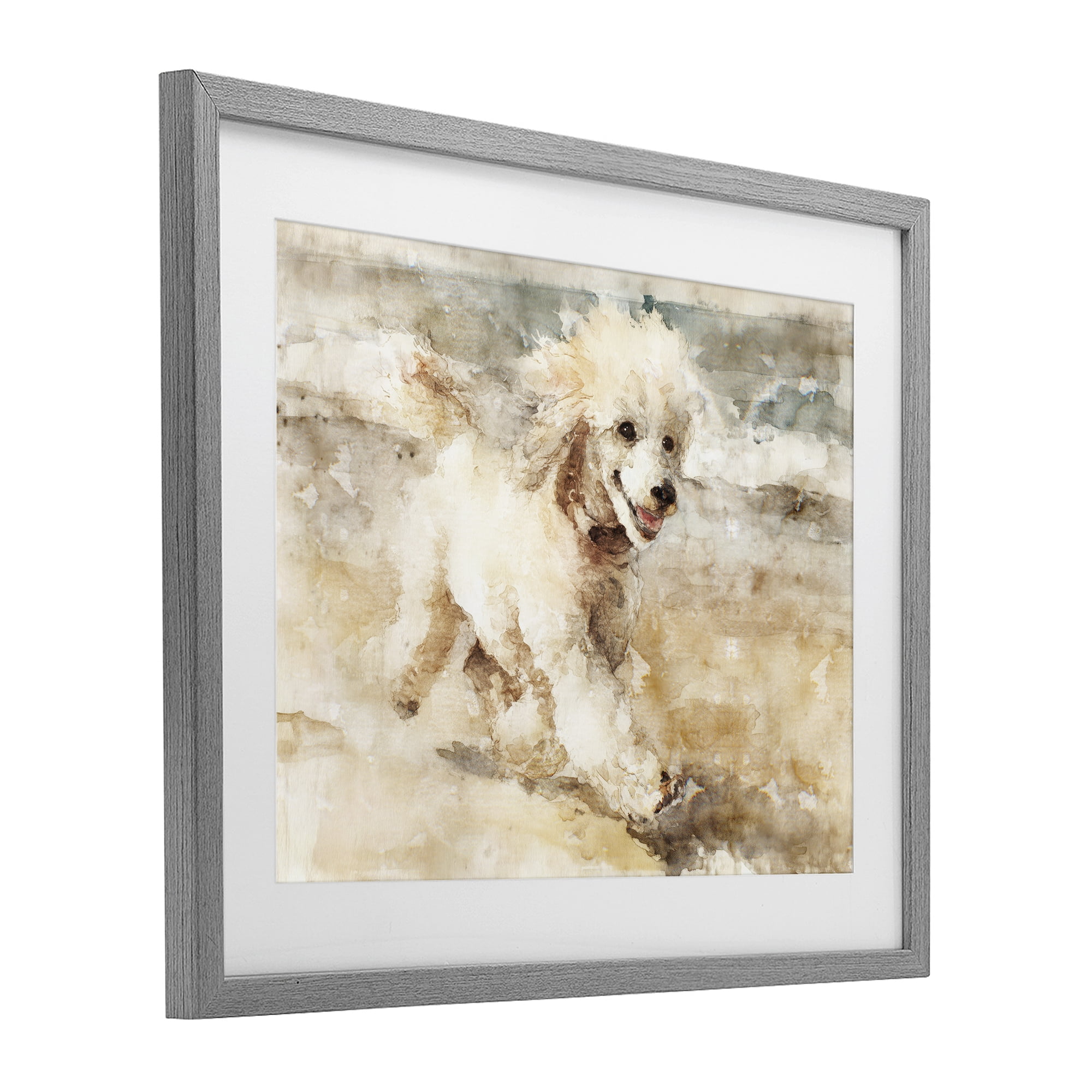 Stupell Industries Coastal Breeze & Poodle Gray Framed Print Under Glass, design by Svetlana Aleynikova
