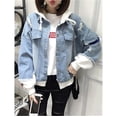 thumbnail image 3 of Chaqueta vaquera WANGTING Spider Man logo print estilo Coreano manga larga, 3 of 3