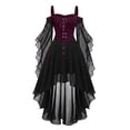 thumbnail image 4 of Halloween Butterfly Sleeve Mesh Gothic Dress For Women Off Shoulder Witch Dress 2026 Gothic Vampire Renaissance Steampunk Medieval, 4 of 5