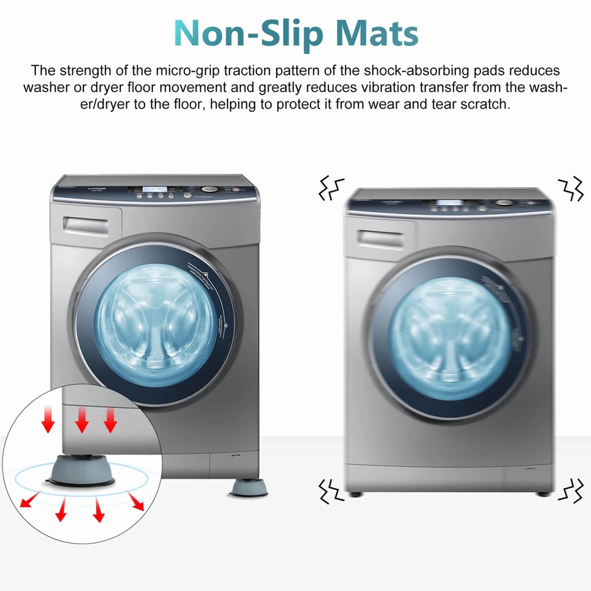 8Pc Anti Vibration Washing Machine Mats Support Anti-Slip Rubber Feet Base Pads.