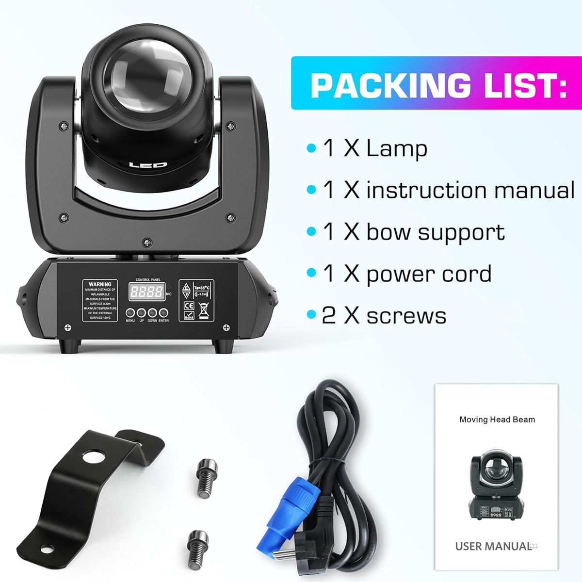 BJSUC 150W Moving Head Spotlights – 8 Colors with Remote Control for Christmas Wedding DJ Party Dance Show Club Wedding Stage Lighting