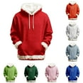 thumbnail image 3 of Letdown Women's Lined Hoodie Waffle Winter Warm Thermal Heavyweight Plain Pullover Thicken Sweatshirt Tops with Pockets (Dark Green, XS), 3 of 3