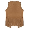 thumbnail image 7 of Oyolan Womens Cowgirl Costume Sleeveless Fringe Waistcoat Cowboy Sheriff Tassel Vest Role Play Fancy Brown XL, 7 of 7