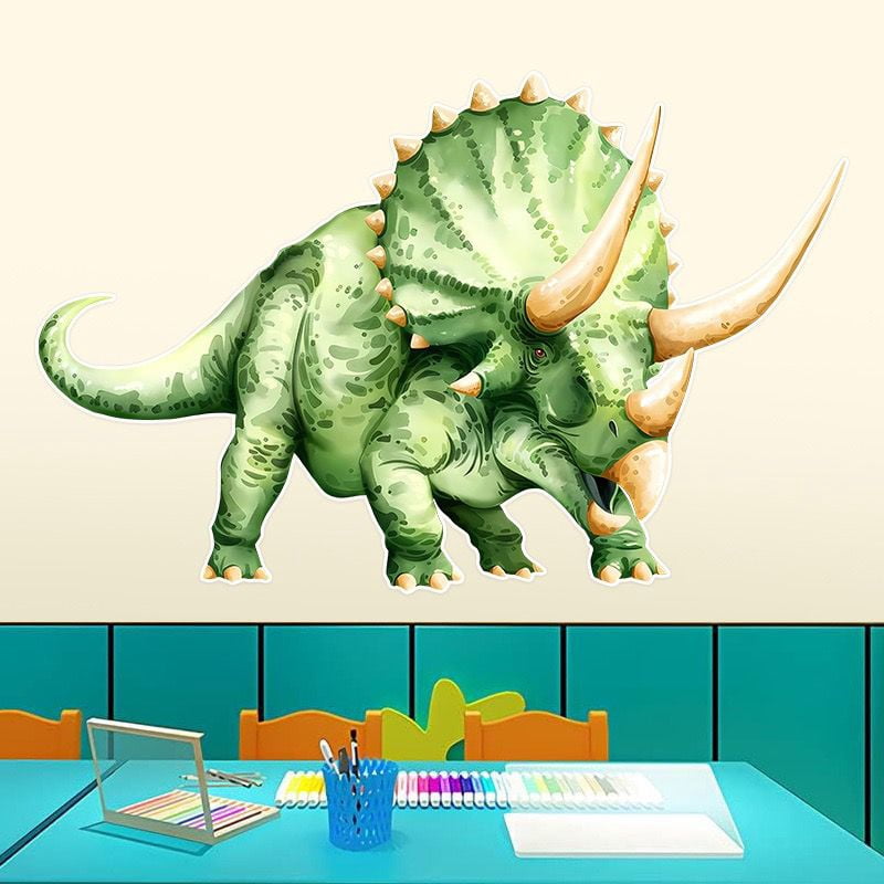Realistic T-Rex Dinosaur Wall Decals for Kids Room - Large Removable Vinyl Tyrannosaurus Dino Wall Stickers for Boys Bedroom, Living Room, Baby Nursery Wall Art Decor (Green)