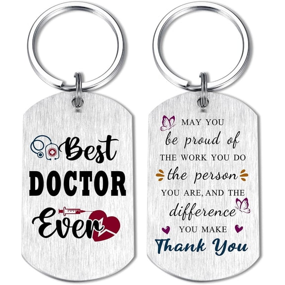 Doctor Gifts - Best Doctor Ever Thank You Keychain - Doctors Appreciation Gifts for Women Men, Graduation Christmas Doctors Day Gift
