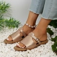 thumbnail image 4 of Utoimkio Flat Sandals for Women Under $10 Women Casual Open Toe Comfy Slippers Beach Casual Flops Shoes, 4 of 6