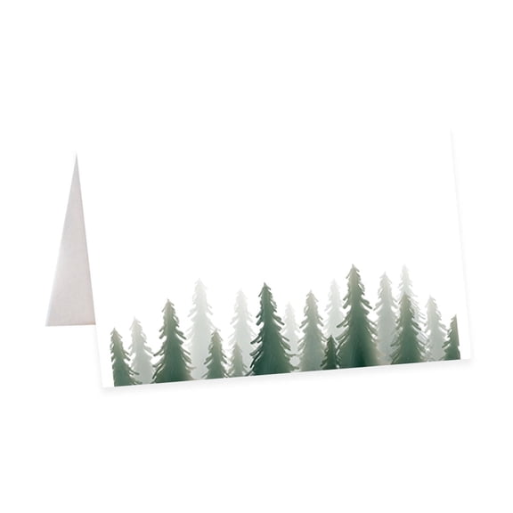 Koyal Wholesale Table Tent Place Cards Watercolor Pine Trees Woodland Forest Cardstock 56 Pack