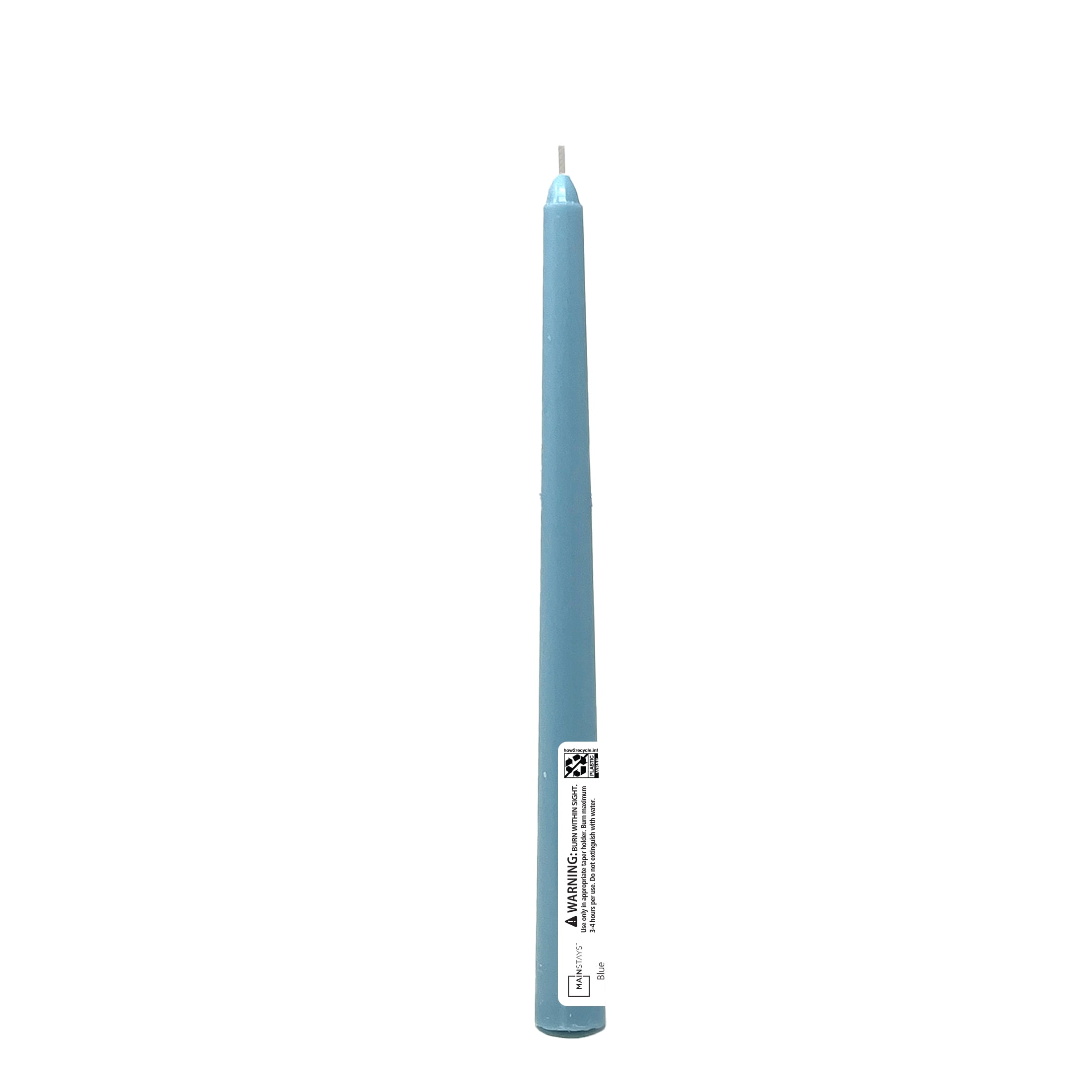 Mainstays Paraffin Wax 10" Taper Candle, Unscented, Blue