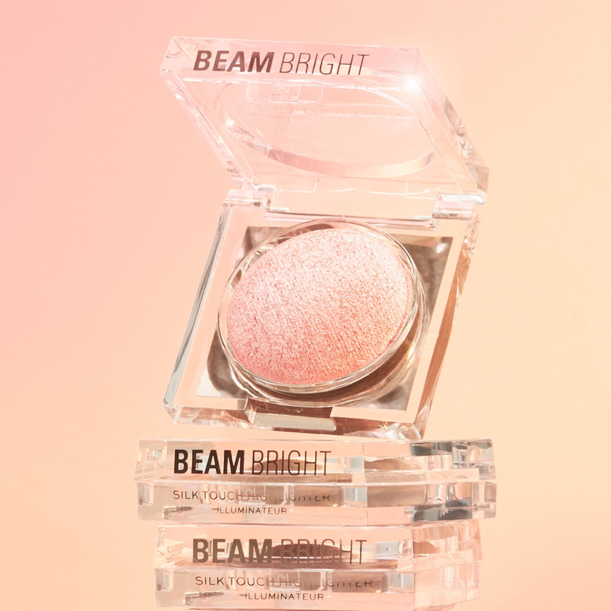 Revolution Beam Bright Highlighter Makeup, Illuminating Finish, Rose Lustre, 0.08 oz