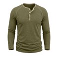 thumbnail image 4 of Bainana Long Sleeve Henley Shirts For Men Crew Neck Soft Moisture Wicking T-Shirt Solid Color Regular Fit Everyday Wear Basic Tops Size S, 4 of 8
