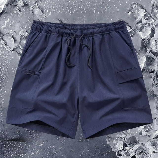 pstuiky Pantalones cortos casuales para hombre, Pantalones cortos cargo elásticos para hombre, informales, con cordón ajustable, clásicos, de verano, con múltiples bolsillos