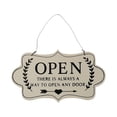 thumbnail image 1 of Decoración de placa colgante de puerta de letrero de placa de madera abierta/cerrada de doble cara Blanco Sunnimix Letrero Cerrado Abierto de Madera, 1 of 8