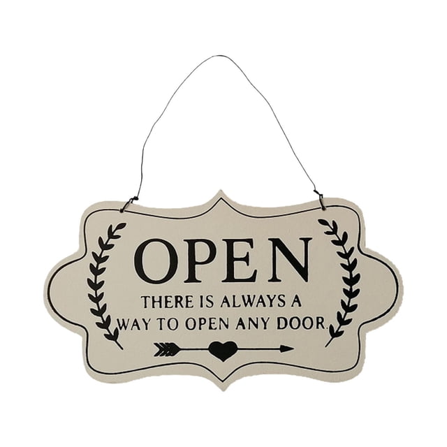Decoración de placa colgante de puerta de letrero de placa de madera abierta/cerrada de doble cara Blanco Sunnimix Letrero Cerrado Abierto de Madera