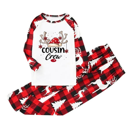 

Xutthjh Christmas Home Wear Cute Reindeer Pattern Boys And Girls Family Pajamas Christmas Deer Printed Pajamas