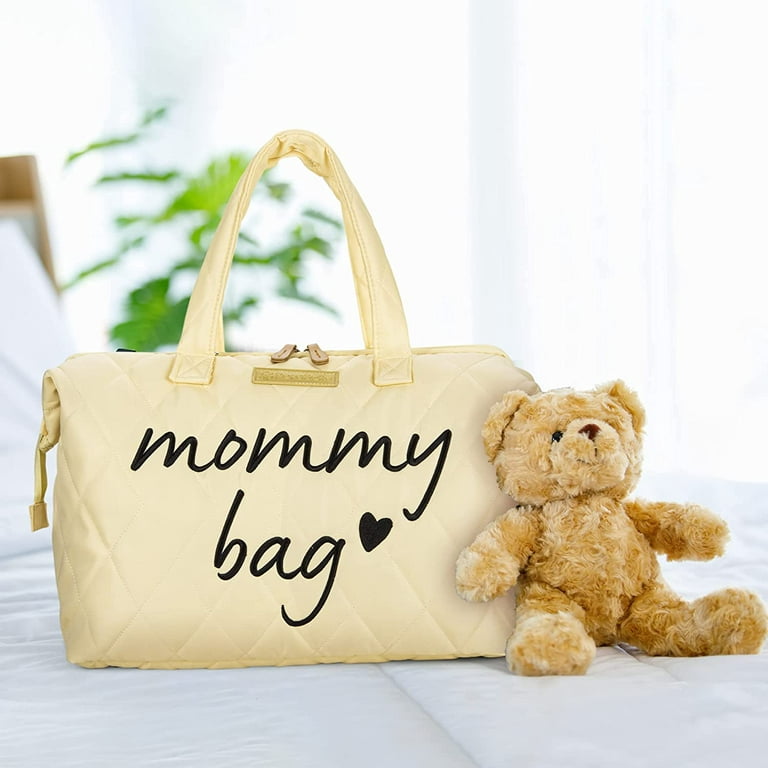 PeraBella Mommy Bag for Hospital Labor and Delivery, Diaper Bag Tote,  Maternity Hospital Bag (Beige)