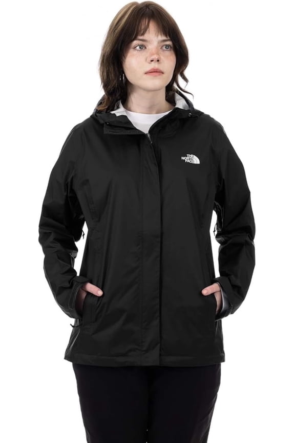 NF0A5EH5 Women Black Venture 2 Dryvent Hooded Rain Jacket ONF1230 (Regular,L)
