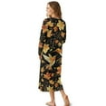thumbnail image 2 of DISNIMO Hummingbird Leaf Printed Womens Nightgowns Long Sleeve Sleepwear Nightshirts Full Length Sleep Shirts Soft V-Neck Night Gowns, 3XL, 2 of 8