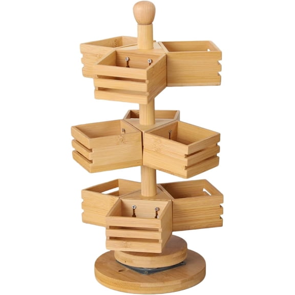 3-Tier Rotating Tea Bag Organizer - Large Capacity Storage Chest for Sugar Packets, Coffee Pods & Tea Bags | Perfect for Kitchen Pantry, Office Desk, Cafe & Bar Counter(RL 1 PC)