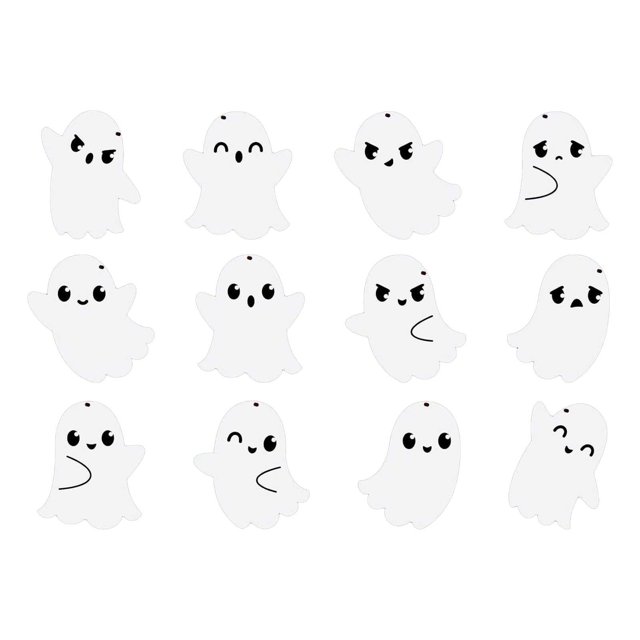 Room Decor Hanging Ornaments 12 Pcs Halloween Decoration Double Design Halloween Tree Ornaments Cute Ornaments for Home School Halloween Party Supplies Set Decoration Kit,Balloon Set,Banner Set,Table