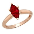 thumbnail image 7 of Solitaire Engagement Ring for Women - 1ct Natural Garnet in 14K Rose Gold Promise Ring, 7 of 7