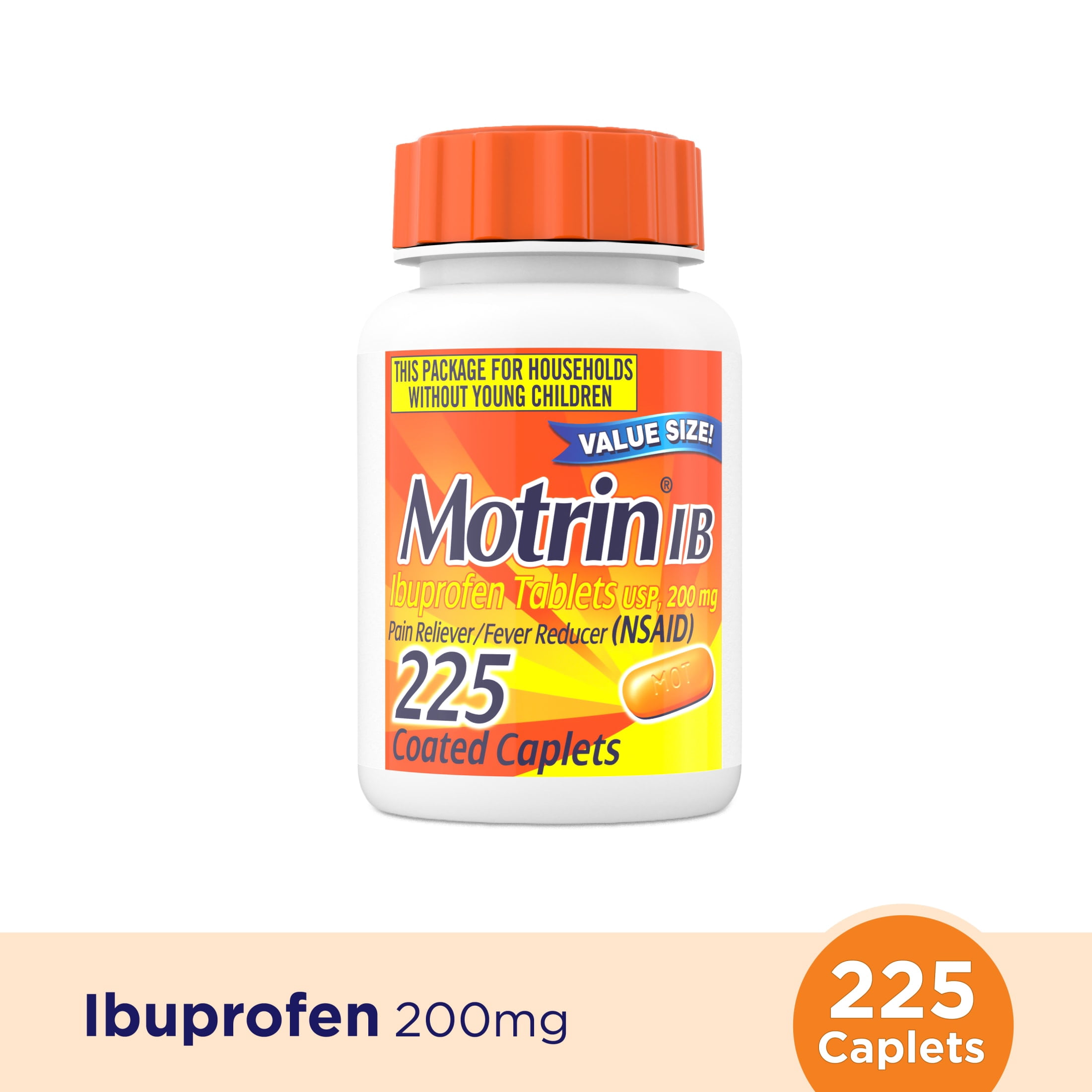 (3 pack) Fast-Acting Motrin IB, Ibuprofen 200mg for Pain & Fever Relief, Value Size, 225 Count