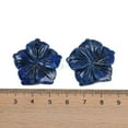 thumbnail image 3 of Natural Sodalite Carved Pendants Flower Charms 28.5x29.5x5mm Hole: 1.2mm, 3 of 3