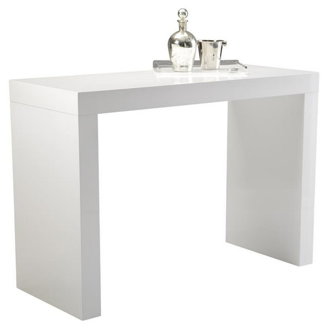 Sunpan Faro 57" Rectangulaire Moderne Table de Bar en Bois dans un Superbe Blanc Haute Brillance
