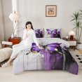 thumbnail image 6 of Manfei Dreamy Purple Butterfly Bedding Comforter Set for Female, Oil Printing Twin Comforter Sets, Romantic Animal Reversible Bedding Set, Ultra Soft Home Decor, 2pcs, 6 of 8