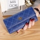 thumbnail image 5 of Cartera de mujer larga estilo coreano con hebilla de embrague rombo corona billetera multitarjeta, 5 of 6