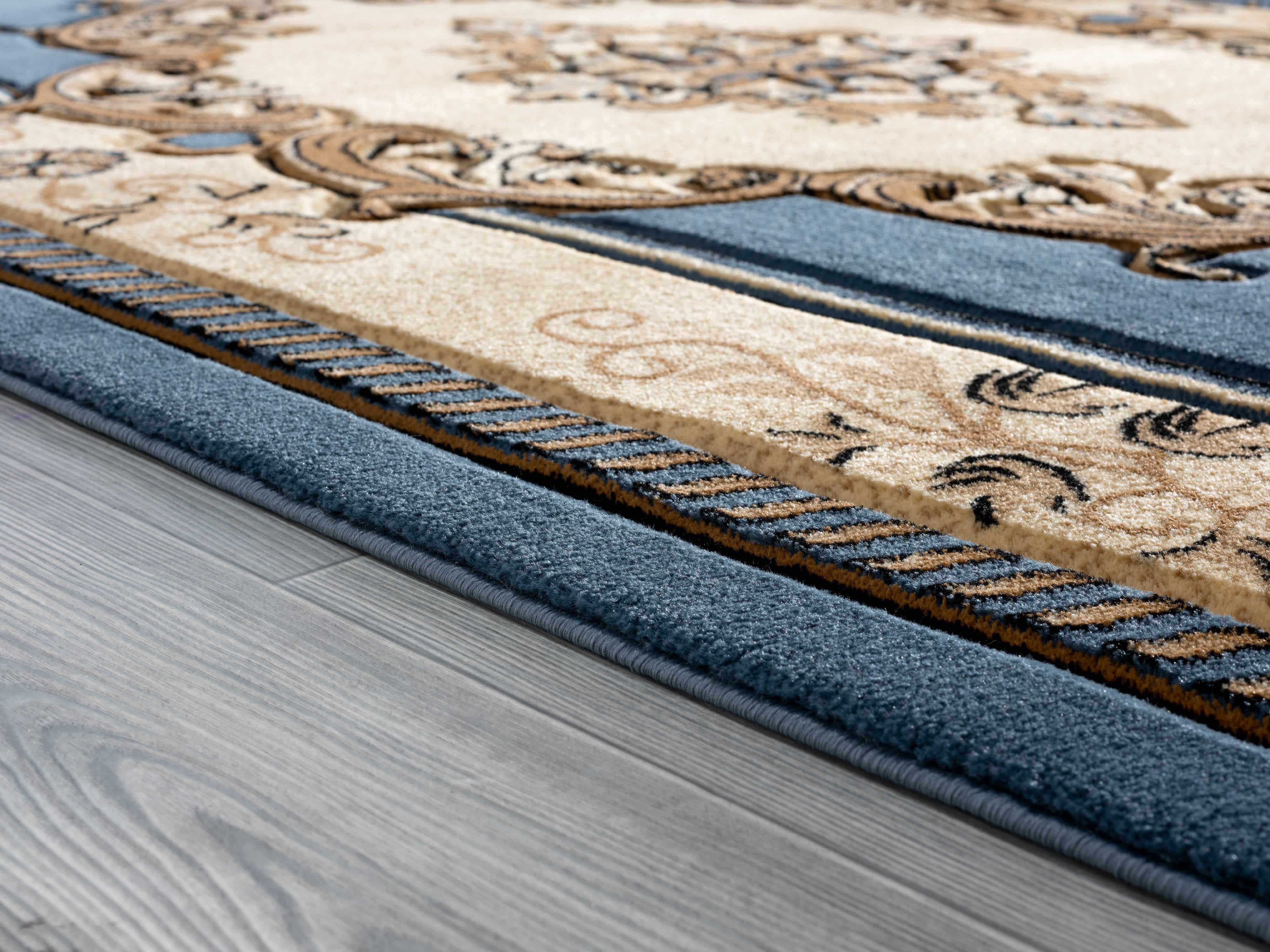 United Weavers Drachma Patras Traditional Medallion Accent Rug, Blue, 1'10" x 2'8"