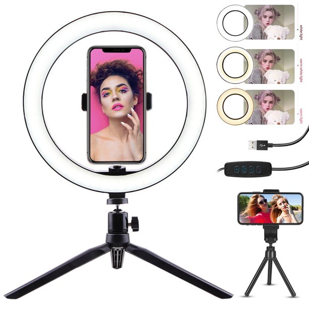 Willstar LED Ring Light makeup lamp Round aperture makeup light with Stand Video/Photography - Walmart.com