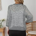 thumbnail image 5 of Bibifish Womens Cardigan Sweaters Short Sleeve Open Front Elegant Lace Sweaters Fall Casual Solid Color Lightweight Soft Ladies Kint Tops, 5 of 5