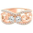 thumbnail image 2 of 1 Carat Diamond Designer Ring In 10K Solid Rose,White & Yellow Gold, 2 of 3